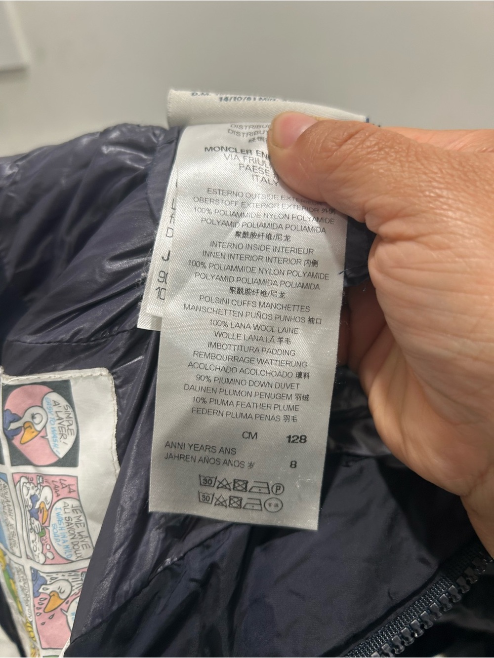 Moncler Navy Puffer Jacket with Logo Patch - Picture 8 of 8